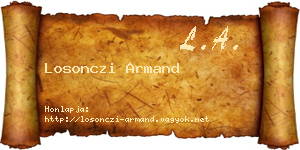 Losonczi Armand névjegykártya